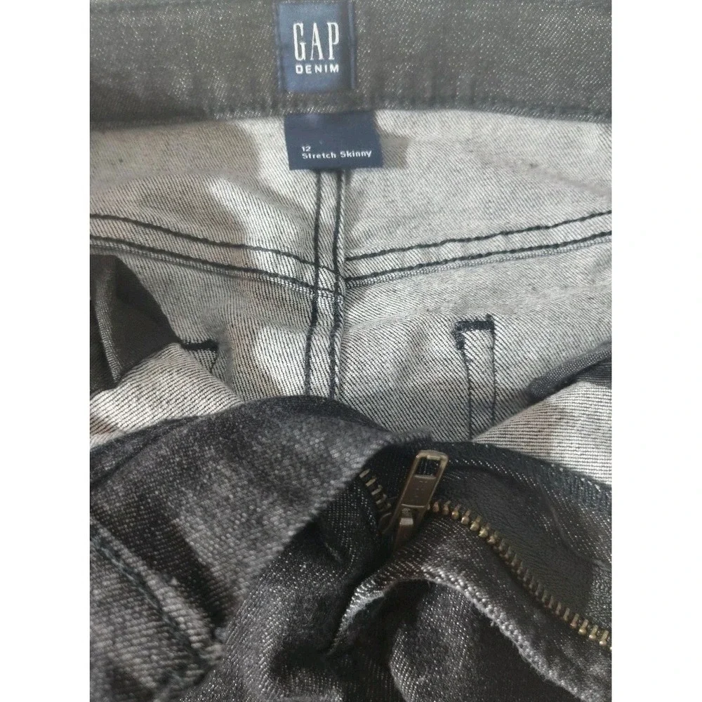 GAP Kids Jeans Boy Sz 12 Black Skinny Casual Stretchy Denim Slim Fit‎ Pants